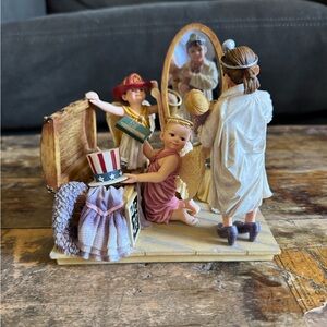 Charming Figurine with Children and Mirror